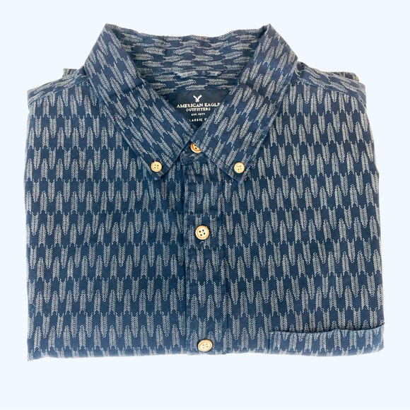 Mens American Eagle Navy Short Sleeve Shirt - Picture 3 of 16